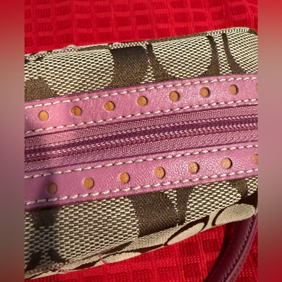 Coach Brown and Pink Patterned Wristlet - Picture 3 of 8